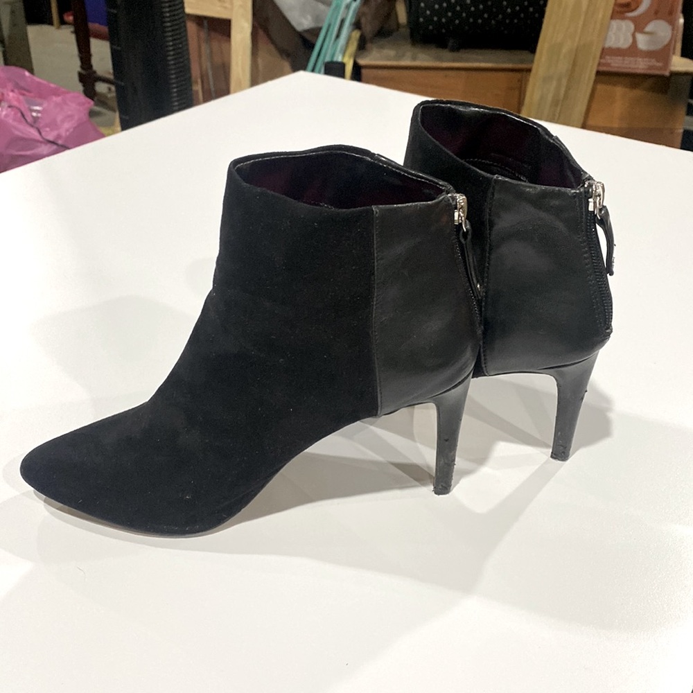 Express faux suede/leather ankle boots